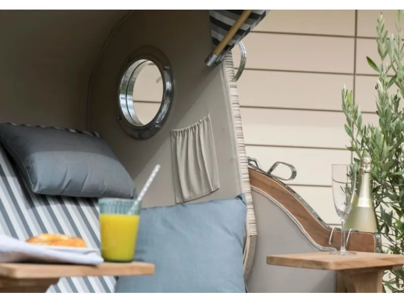 Strandkorb Rantum Teak PE Shell Dessin 551*GarWoh Best