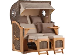 GarWoh Strandkörbe|Strandkorb Rantum Teak PE Grey Dessin 510