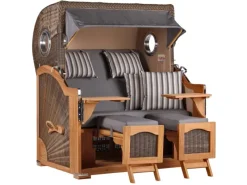 Strandkorb Rantum Grande Teak PE Grey Dessin 544*GarWoh New