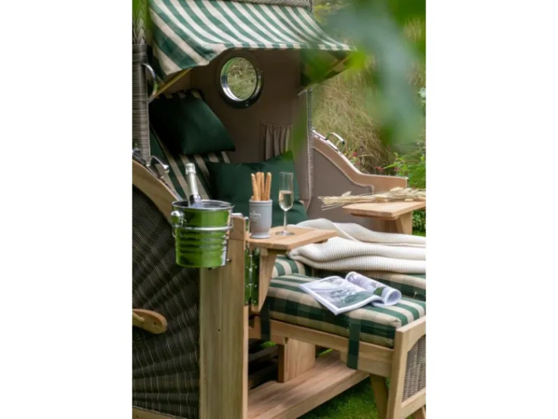 Strandkorb Rantum Grande Teak PE Grey Dessin 544*GarWoh New