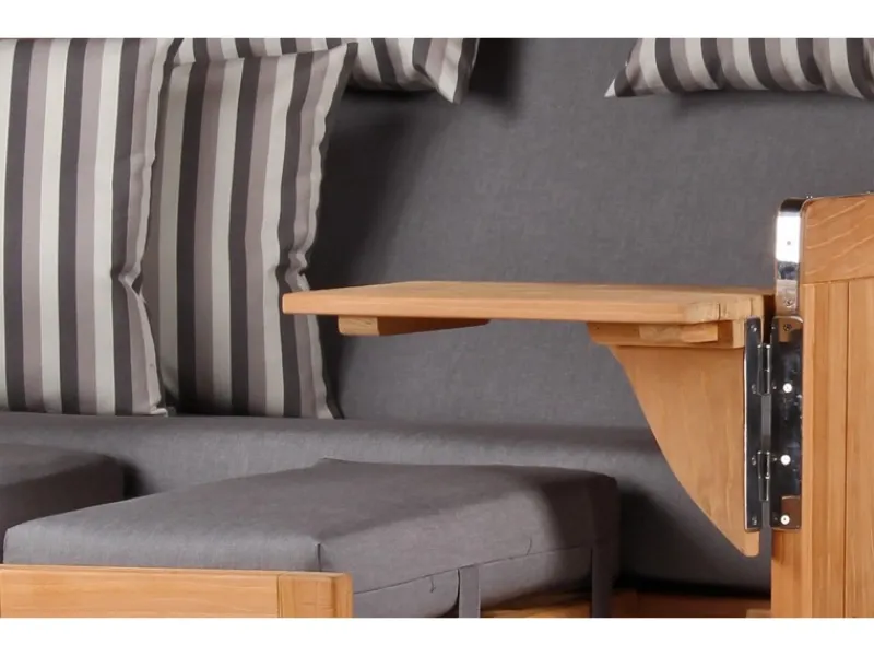 Strandkorb Rantum Grande Teak PE Grey Dessin 544*GarWoh New