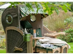 Strandkorb Rantum Grande Teak PE Grey Dessin 544*GarWoh New