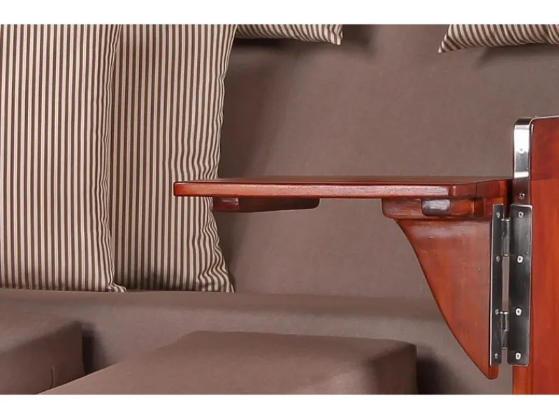 Strandkorb Westerland Mahagoni Bullauge PE Grey Dessin 534*GarWoh Outlet