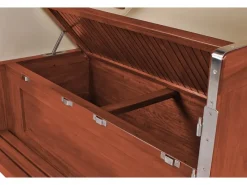 GarWoh Strandkörbe|Strandkorb Westerland Mahagoni Bullauge PE Grey Dessin 501