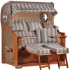 Strandkorb Westerland Mahagoni Bullauge PE Grey Dessin 537*GarWoh Discount