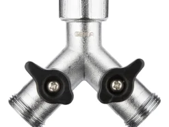 Geka Schlauch Kupplungen|plus-Zweiwegeventil Stecksystem IG 24,1 mm (3/4") zu 2 AG 26,4 mm (3/4")