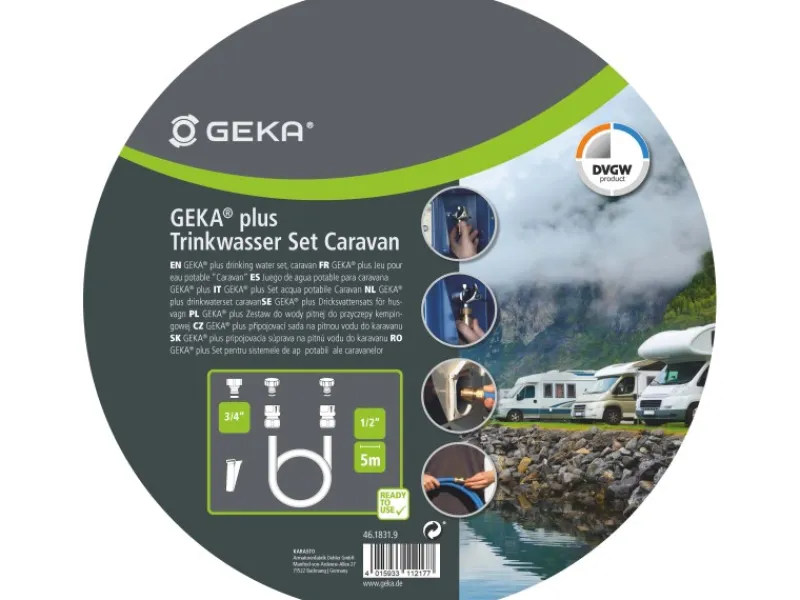 Trinkwasser-Set Blau-Messingfarben*Geka