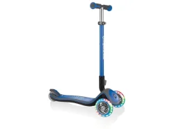 Fitnessgeräte|Globber Elite Deluxe Lights Tretroller Kinder 120/80 mm ABEC 5 3-Rädrig Höhenverstellbar LED-Rollen Dunkel