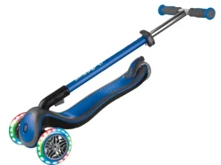 Fitnessgeräte|Globber Elite Deluxe Lights Tretroller Kinder 120/80 mm ABEC 5 3-Rädrig Höhenverstellbar LED-Rollen Dunkel