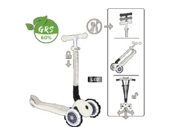 Globber Junior Foldable Lights Tretroller 120/80 mm ABEC 9 3-Rädrig LED-Leuchtrollen Kokos* Clearance