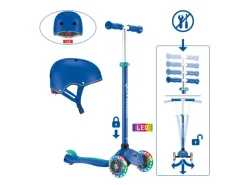 Fitnessgeräte|Globber Primo Plus Lights Tretroller und Helm Kinder 120/80 mm 3-Rädrig Höhenverstellbar LED-Leuchtrollen