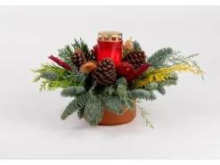 Grabgestecke|Grabschale 3-Tagesbrenner Ø 15 cm Natur