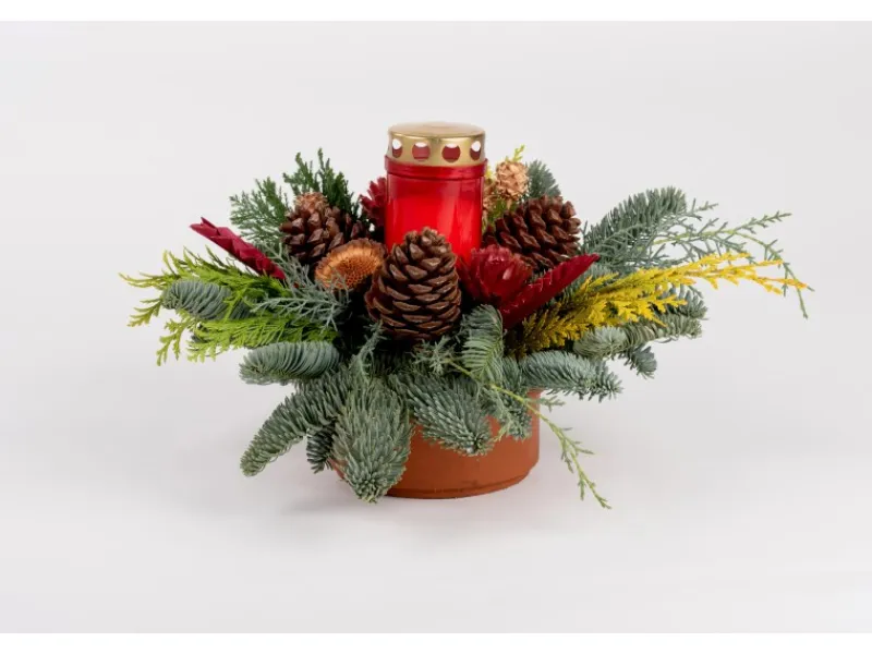 Grabgestecke|Grabschale 3-Tagesbrenner Ø 15 cm Natur