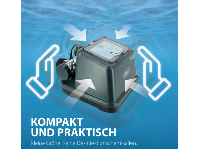 Gre Pooltechnik|3 in 1 Salzelektrolyseanlage für Pools bis zu 50 m³ Grau