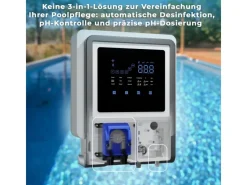 3 in 1 Salzelektrolyseanlage für Pools bis zu 100 m³ Grau*Gre New