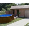 Pool Sicilia Oval mit Holzoptik 500 cm x 300 cm x 120 cm Holzfarben*Gre Hot