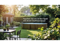 Pool Sicilia Oval mit Holzoptik 500 cm x 300 cm x 120 cm Holzfarben*Gre Hot