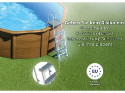 Gre Aufstellpools|Pool Sicilia Rund mit Holzoptik Ø 460 cm x 120 cm Holzfarben