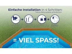 Gre Aufstellpools|Pool Sicilia Rund mit Holzoptik Ø 460 cm x 120 cm Holzfarben