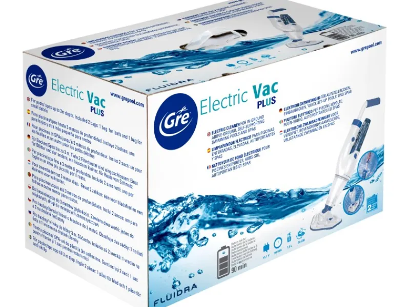 Gre Poolreinigung|Poolreiniger Electric Vac Plus für Pools und Spas Kabellos 36 W Weiß