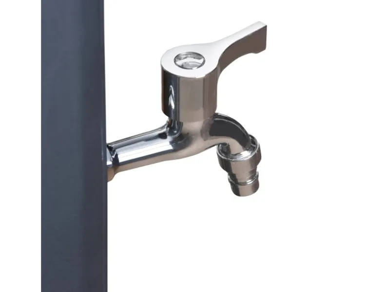 Solardusche aus Harz mit Fußwaschhahn 25 l Grau*Gre Discount