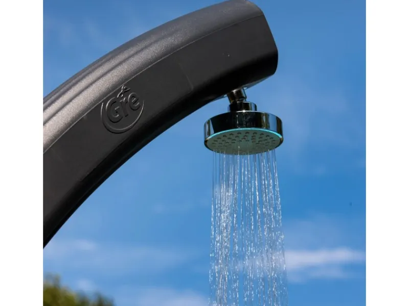 Solardusche aus Harz mit Fußwaschhahn 25 l Grau*Gre Discount