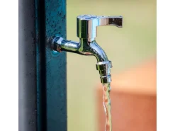 Solardusche aus Harz mit Fußwaschhahn 25 l Grau*Gre Discount