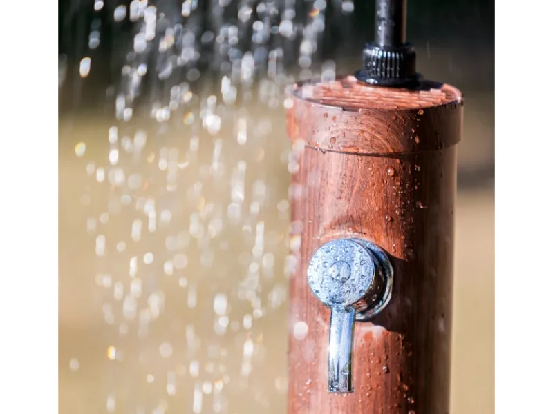 Gre Outdoor Duschen|Solardusche Holzoptik aus PVC 9 l Holzfarben