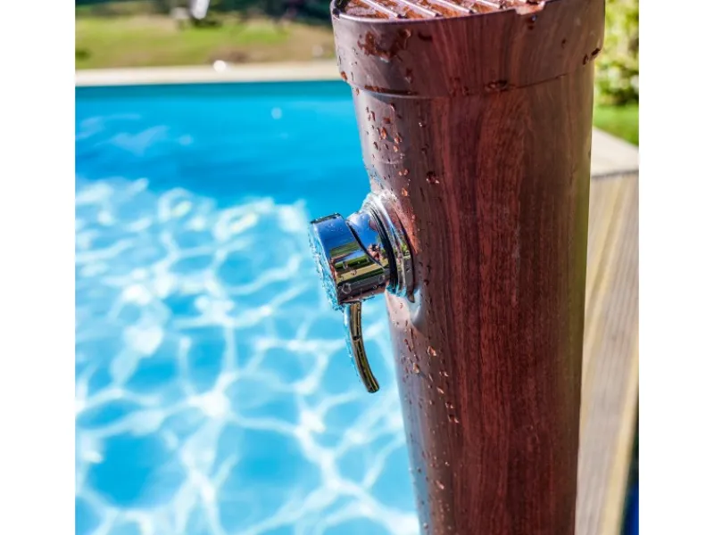 Gre Outdoor Duschen|Solardusche Holzoptik aus PVC 9 l Holzfarben