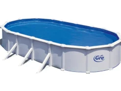 Gre Aufstellpools|Stahlwand-Pool Atlantis 800 cm x 470 cm x 132 cm Oval Weiß