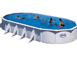 Stahlwand-Pool Atlantis 1.000 cm x 550 cm x 132 cm Oval Weiß*Gre Sale