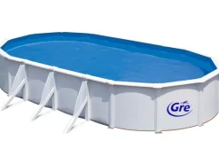 Gre Aufstellpools|Stahlwand-Pool Fidji 730 cm x 375 cm x 120 cm Oval Weiß