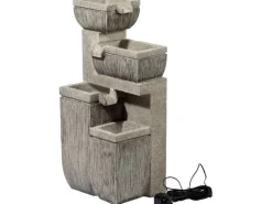 Dobar Wasserpumpe|Gartenbrunnen|Großer Design-Gartenbrunnen mit 4 Stufen 38,7 cm x 32,3 cm x 80,3 cm