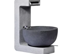 Dobar Gartenbrunnen|Brunnenpumpe|Großer Design-Gartenbrunnen mit runder Schale 52 cm x 44 cm x 65 cm