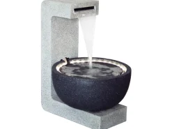 Dobar Gartenbrunnen|Brunnenpumpe|Großer Design-Gartenbrunnen mit runder Schale 52 cm x 44 cm x 65 cm