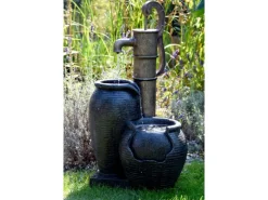 Dobar Brunnenpumpe|Gartenbrunnen|Großer Design-Gartenbrunnen mit Handpumpe 47,5 cm x 38,5 cm x 84 cm