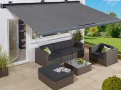 Halbkassettenmarkise Maraca 4x2,5m Anthrazit Solarbetrieb* Sale