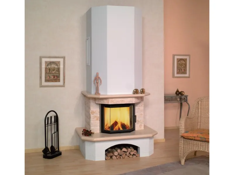 Hark Rechen|Aspen 1 Kaminofen Naturstein Beige 8 kW mit Automatik