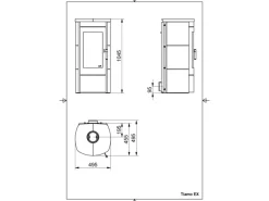 Dauerbrand-Kaminofen Tiamo EX Schwarz Keramik Creme 6 kW EEK: A+*Hark Hot