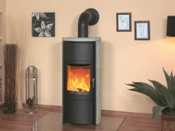Hark Rechen|Kaminofen Keno ECOplus Schwarz Naturstein Grau 7kW Automatik