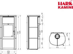Hark Rechen|Kaminofen Keno ECOplus Schwarz Naturstein Grau 7kW Automatik