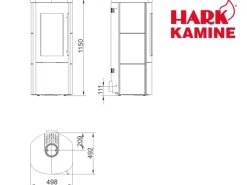 Hark Rechen|Kaminofen Lova ECOplus RUA Naturstein Grau 6 kW Automatik