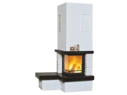 Hark Rechen|Kaminofen Nebraska Bank Links Marmor Schwarz-Weiß 8 kW EEK: A+