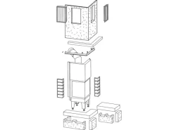 Hark Rechen|Kaminofen Nebraska Bank Links Marmor Schwarz-Weiß 8 kW EEK: A+