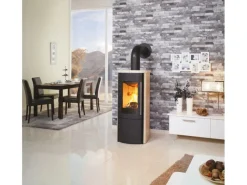 Hark Rechen|Lova Rua Kaminofen Ofenkacheln Creme 6 kW mit Automatik