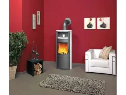 Nika ECOplus Kaminofen Ofenkacheln Creme-Weiß 5 kW mit Automatik*Hark Sale