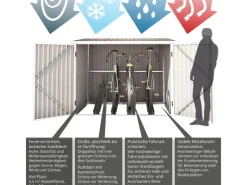 HATTORO Fahrradboxen|Fahrradgarage Bicycle Fahrradhaus Fahrradbox Bike Box 5,6m³ Metall