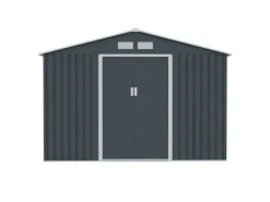 S300 Metall Gerätehaus mit Bodenrahmen 12,5 m³ Satteldach Dunkel*HATTORO Clearance