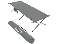 Campingbett Klappbar Grau 210x83x46 cm XL Feldbett mit Tragetasche*HAUKI Discount