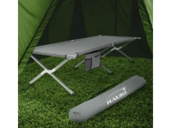 Campingbett Klappbar Grau 210x83x46 cm XL Feldbett mit Tragetasche*HAUKI Discount